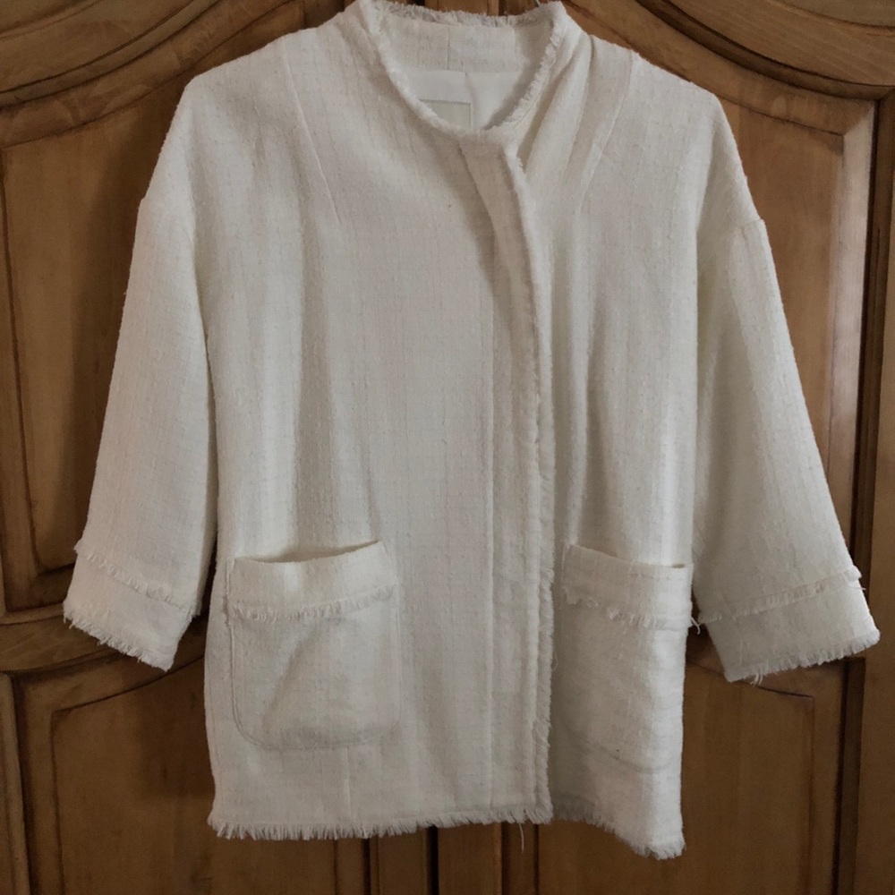 Joie Emanuelle Fringe Trim Jacket XS Petite Plus - Picture 5 of 7